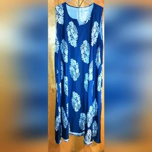 Floor length dress, never worn, 5xl, poly/spandex